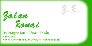 zalan ronai business card