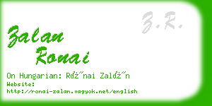 zalan ronai business card